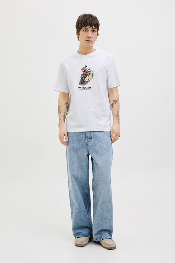 Jack & Jones Camiseta regular fit estampada blanco