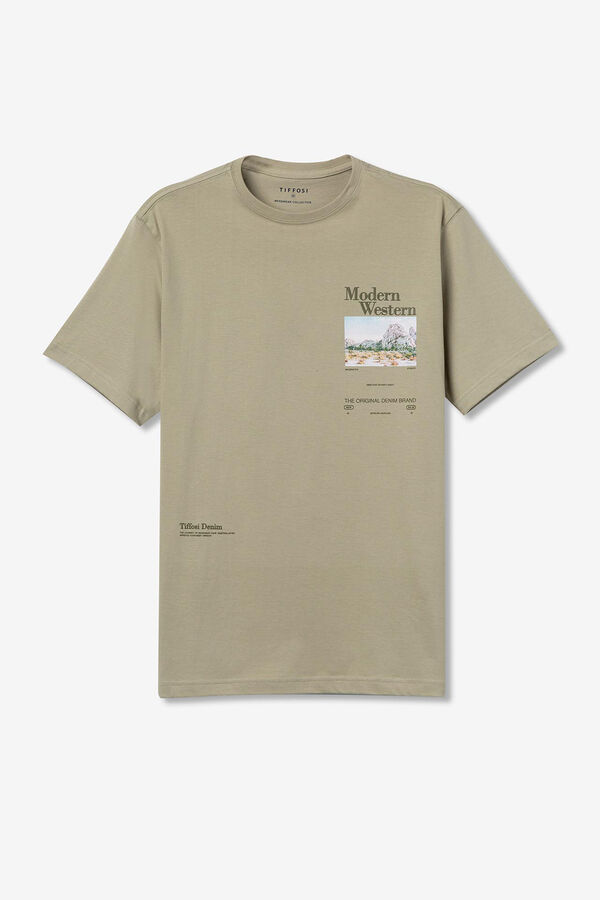 Tiffosi T-shirt estampada bege