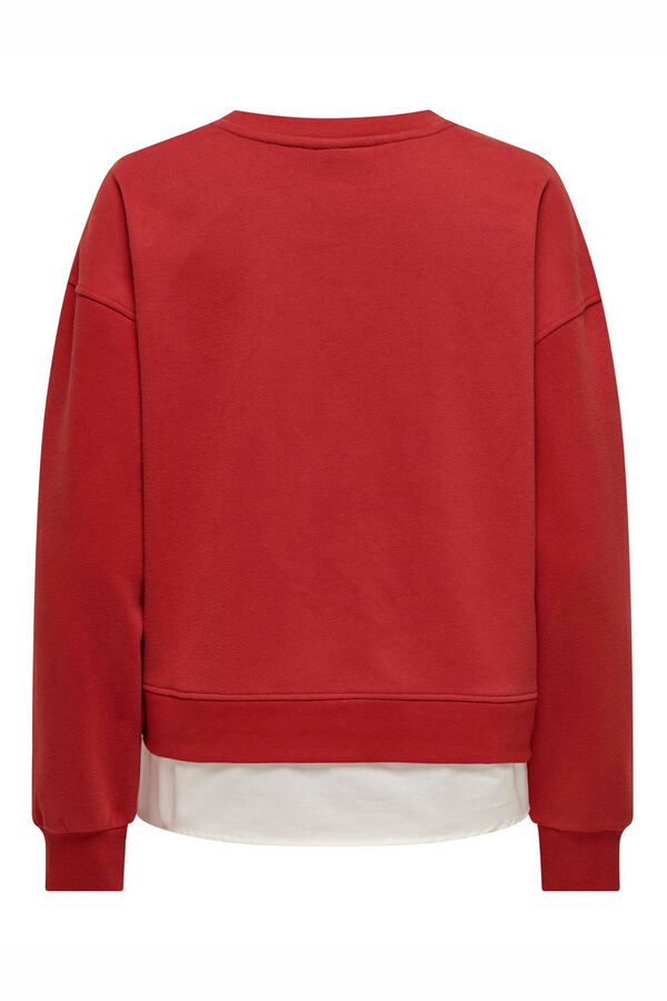 JDY Sudadera manga larga estampada rojo