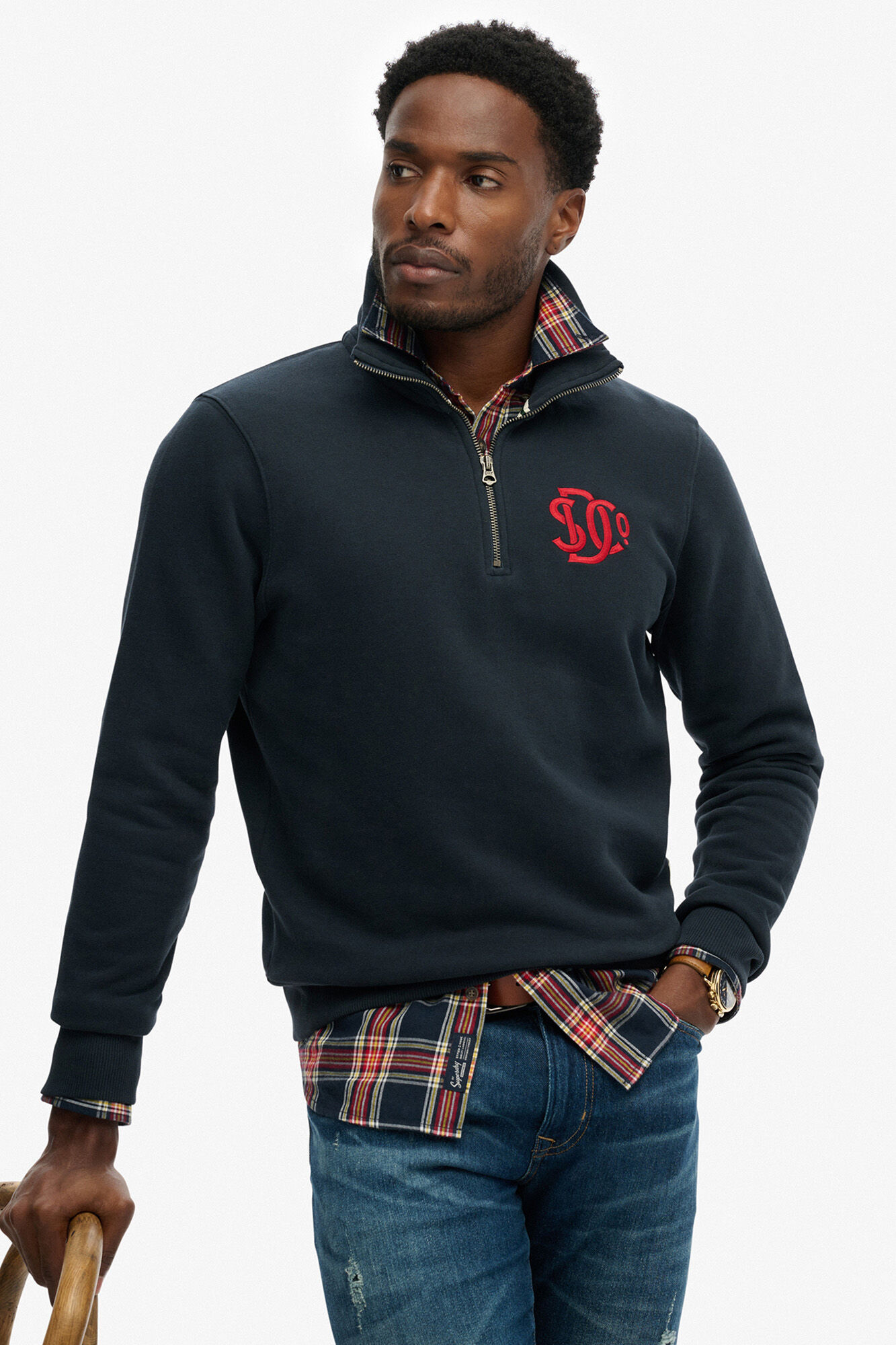 Superdry Sudadera media cremallera neon