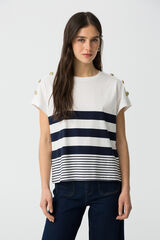 Tiffosi T-shirt &agrave;s riscas branco