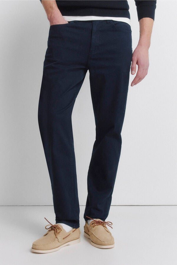 Springfield Pantal&oacute;n 5 bolsillos lavado slim fit azul