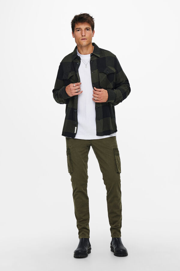 Only & Sons Sobrecamisa de cuadros regular fit verde