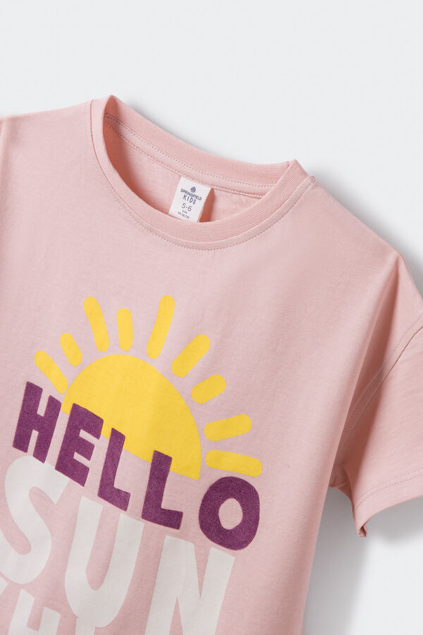 Springfield Kids T-shirt hello sunshine menina rosa
