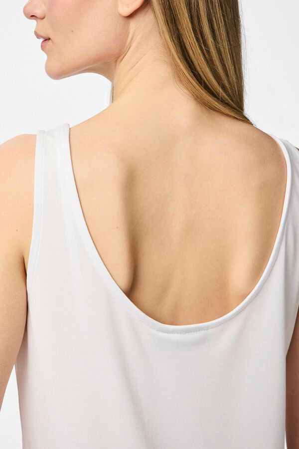 Pieces T-shirt de al&ccedil;as largas branco