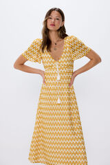 Springfield Vestido midi estructura bicolor amarillo