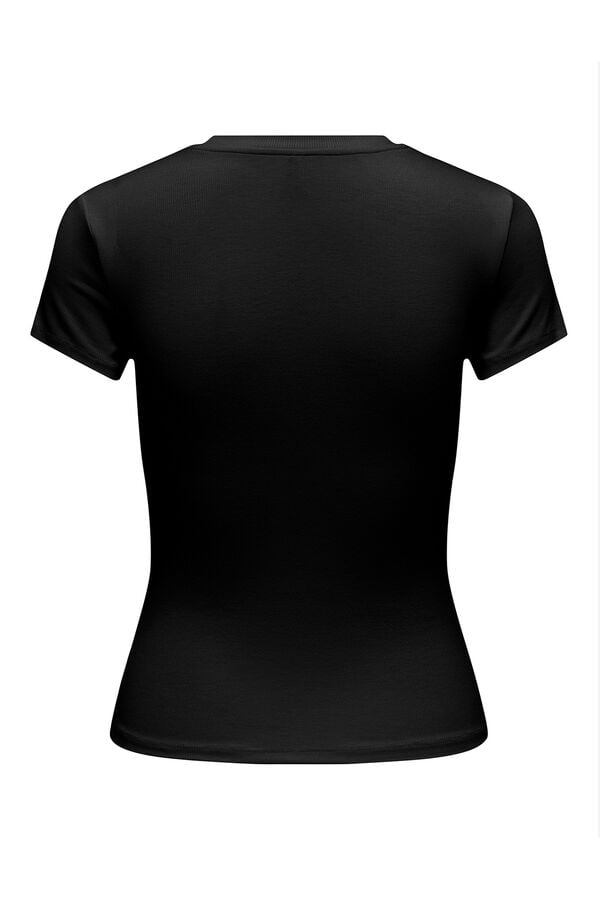 Only Camiseta strass ajustada negro