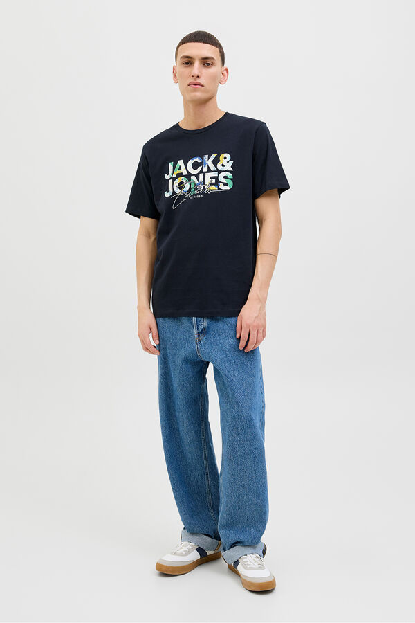 Jack & Jones Camiseta regular fit estampada azul