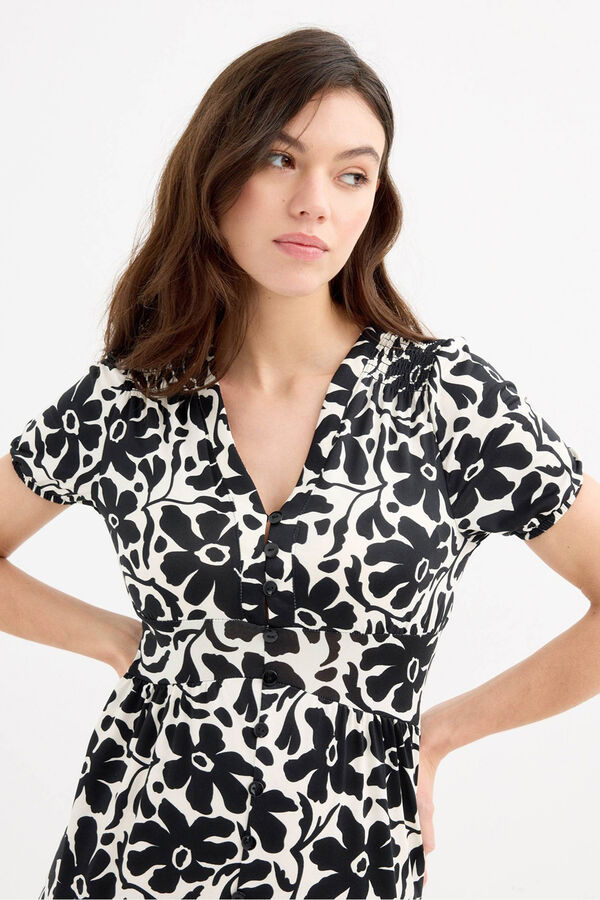 Inside Vestido Comprido Estampado preto