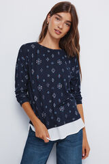 Springfield Camiseta estampada combinada azul