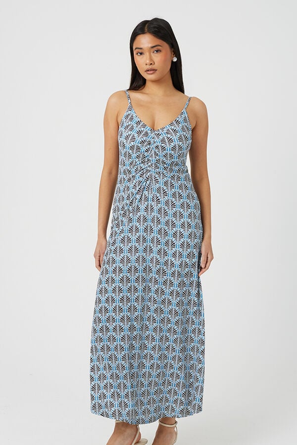 Brave Soul Vestido comprido estampado branco