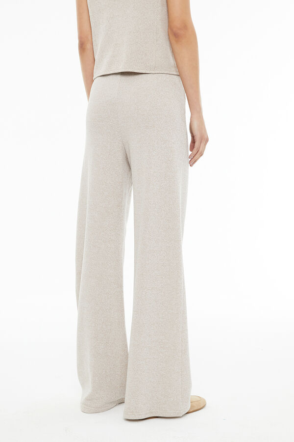 System Action Pantalón recto ancho marfil