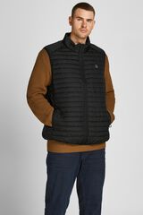 Jack & Jones PLUS Chaleco acolchado capucha negro