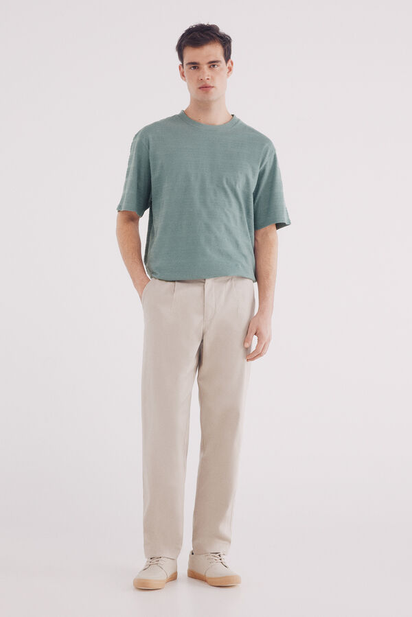 Springfield T-shirt risca piqué azul