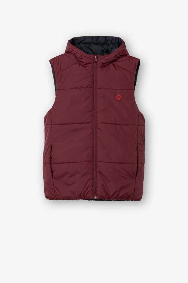 Tiffosi Colete acolchoado com capuz revers&iacute;vel vermelho