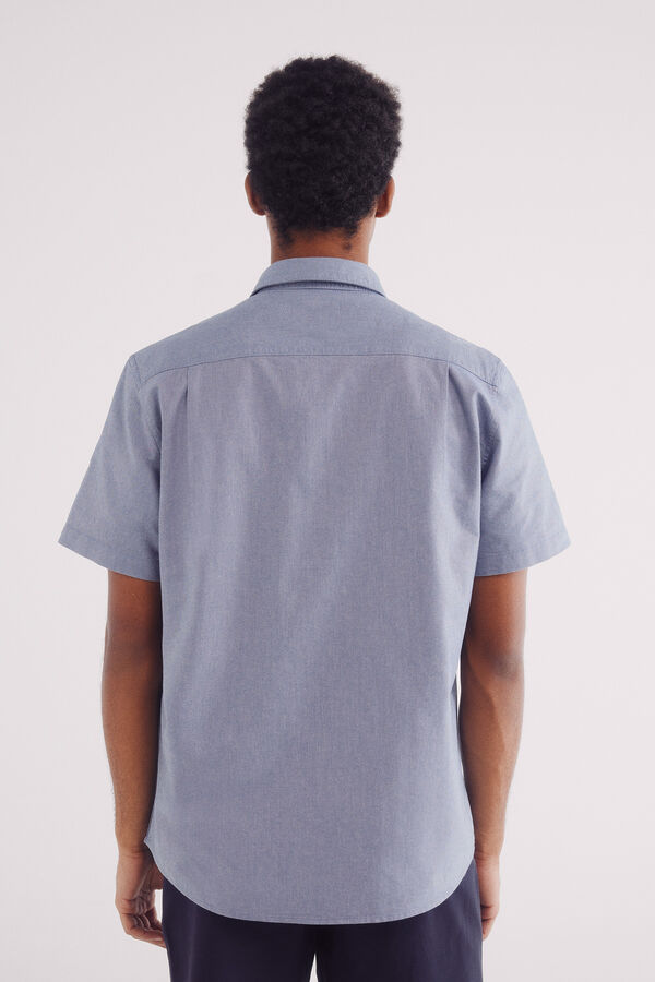 Springfield Camisa manga curta pinpoint azul