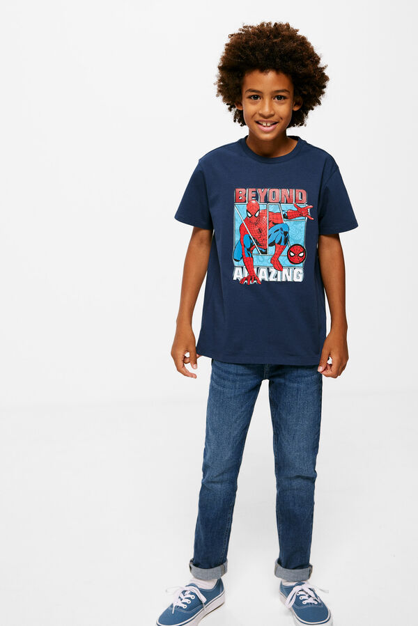 Springfield T-shirt Spiderman menino azulado