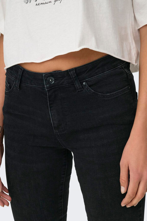 Only Jeans Skinny Tiro Medio negro
