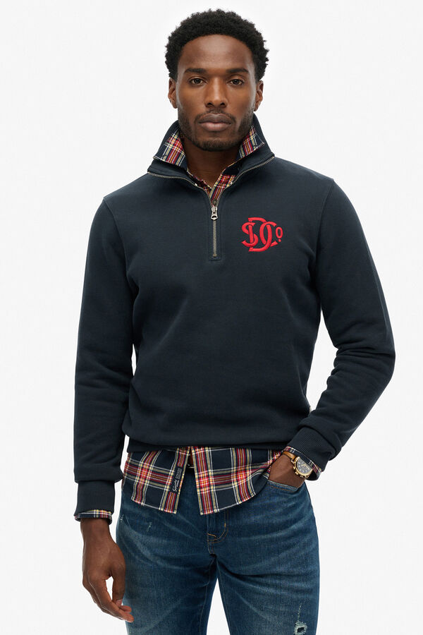 Superdry Sudadera media cremallera neon azul