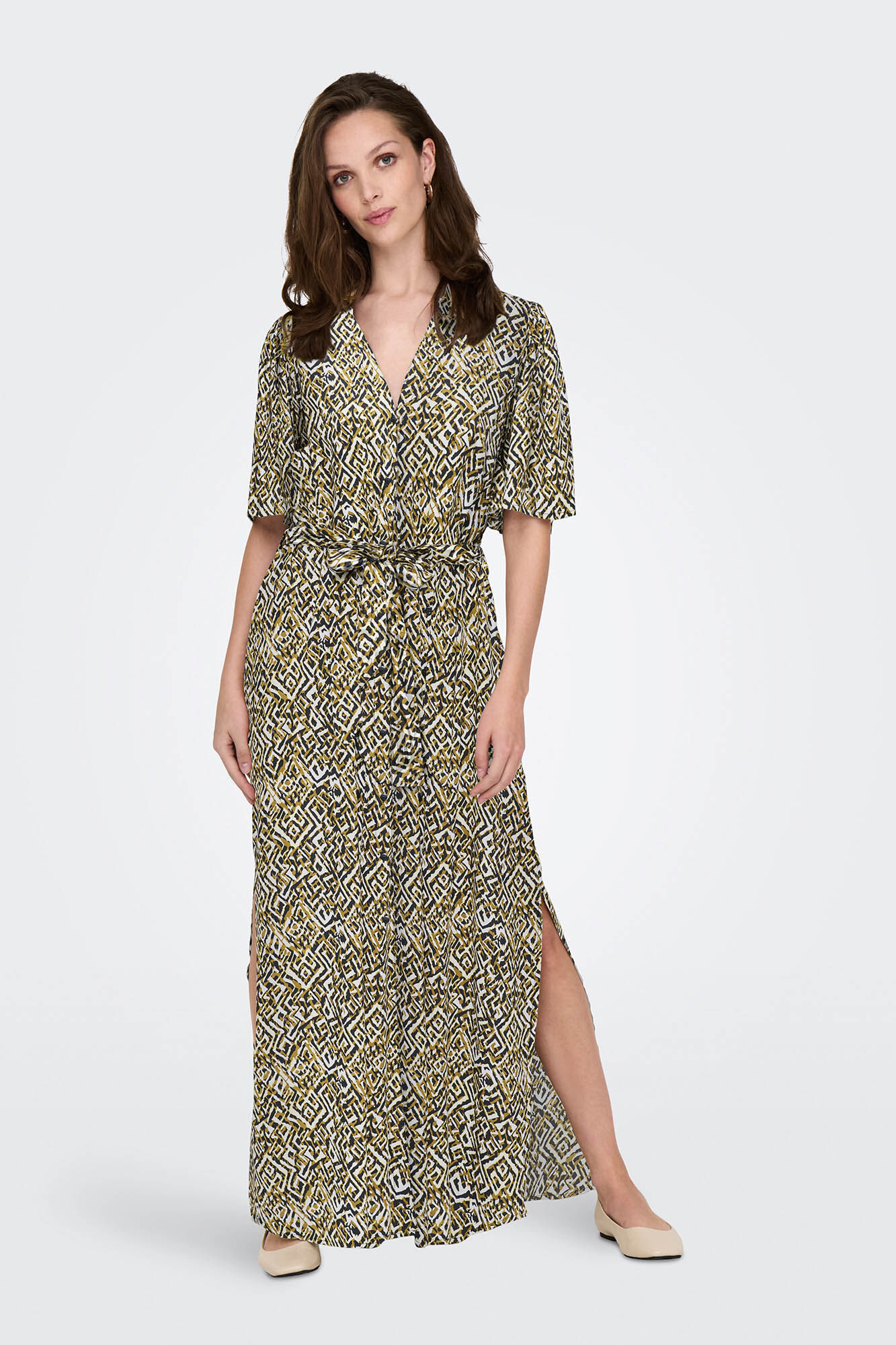 JDY Vestido camiseiro estampado