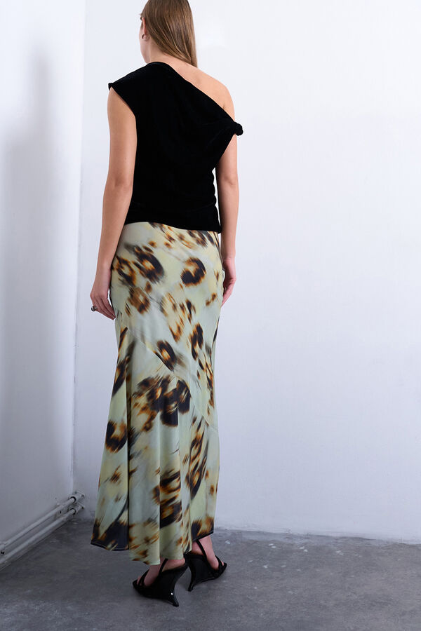 Topshop Saia midi de viscose verde