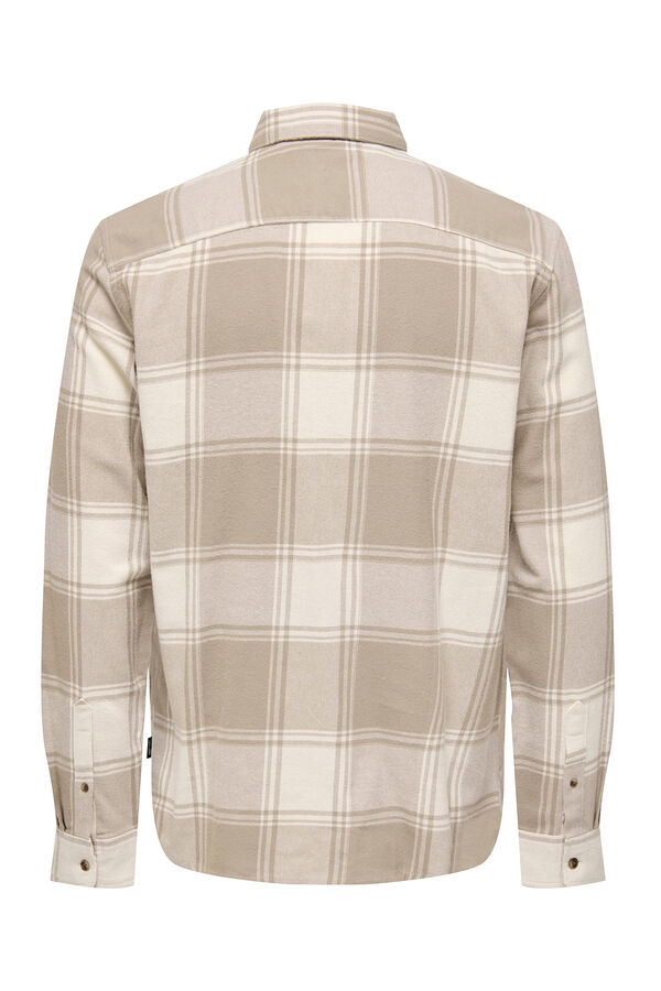 Only & Sons Camisa estampado cuadros beige