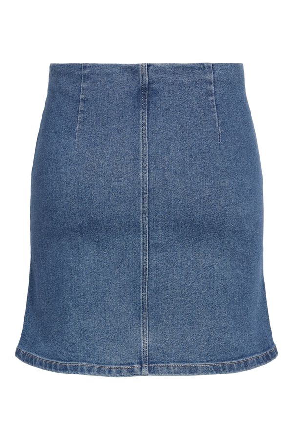 Noisy May Saia curta denim com abertura lateral azul