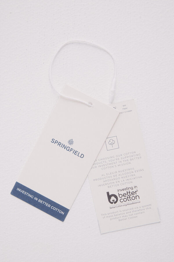 Springfield Camiseta manga vuelta trabilla estampada azul