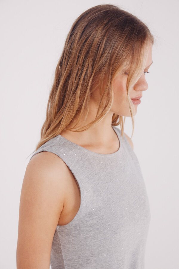 Springfield Camiseta tachas cristal gris