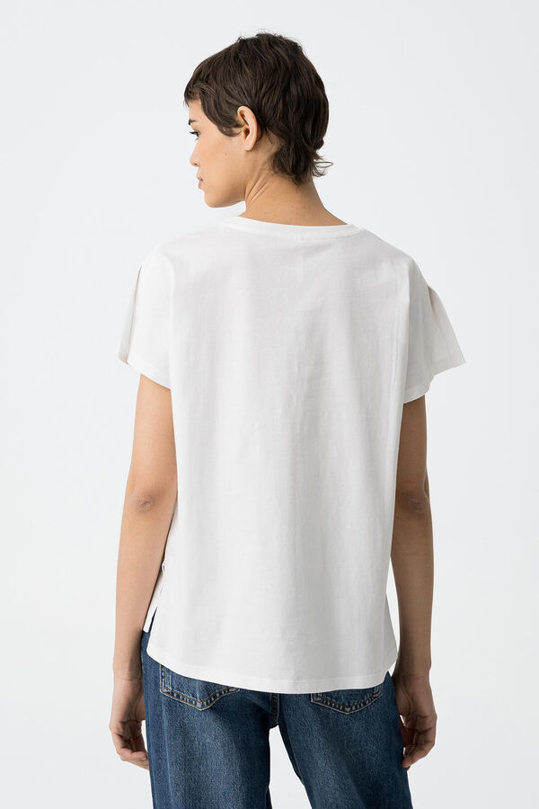 Tiffosi Camiseta con bolsillo de crochet blanco