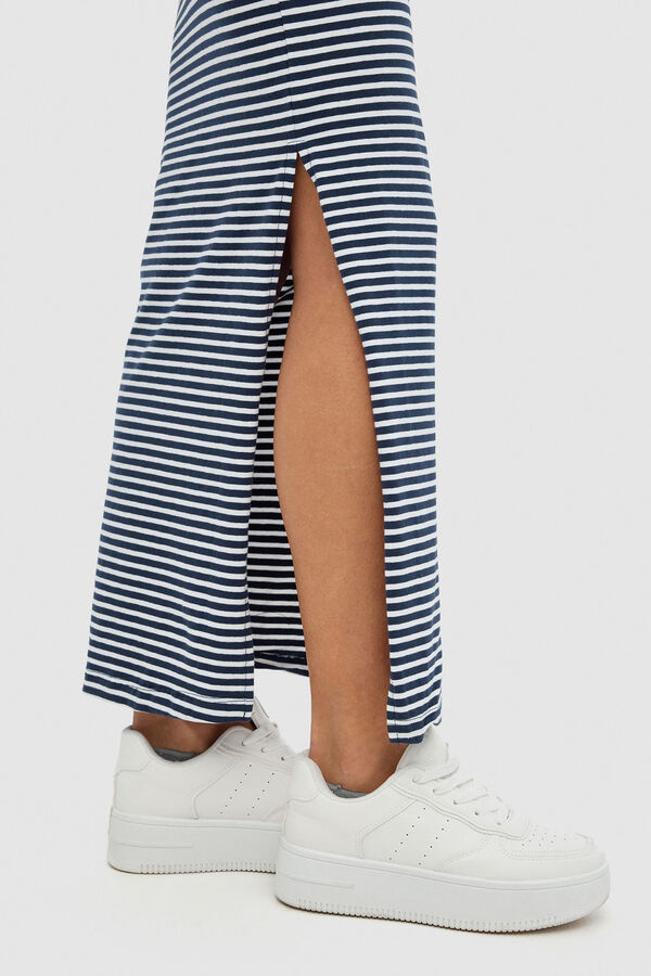 Inside Falda Larga Punto Rayas estampado