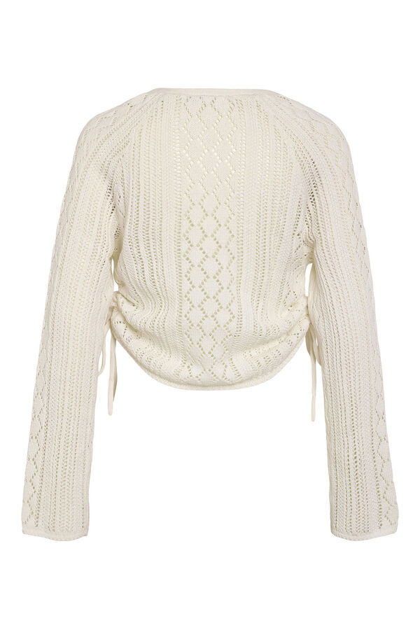 Noisy May Jersey de verano calado con cuello pico y detalle de lazo en los laterales. gris