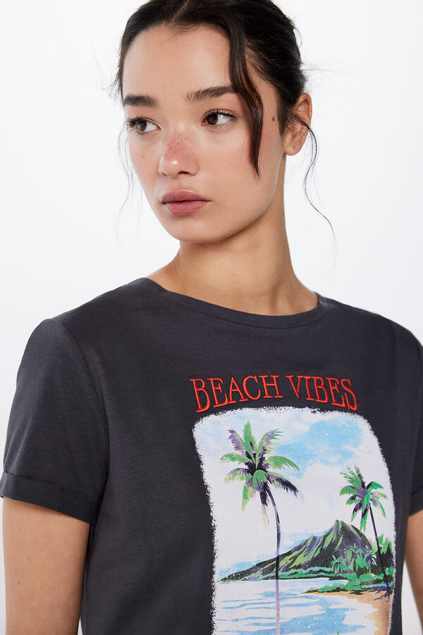 Springfield Camiseta Gr&aacute;fica Paisaje gris