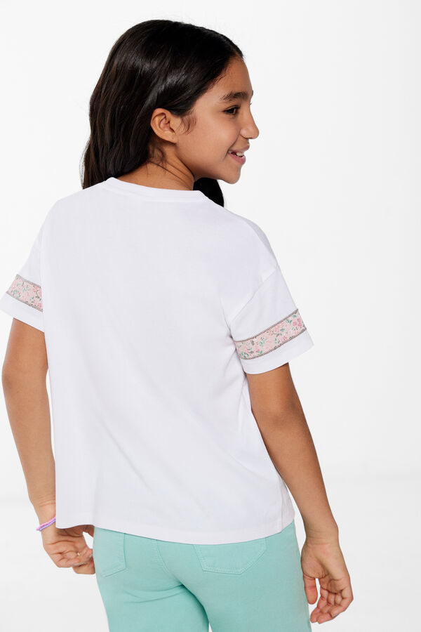 Springfield Kids Camiseta varsity niña blanco