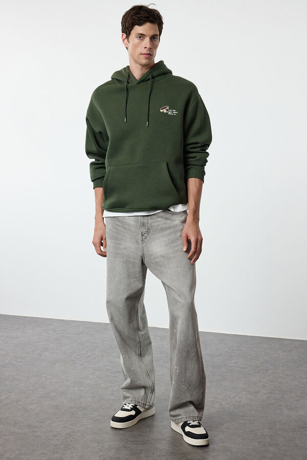 Trendyol Sweatshirt com capuz Caqui escuro