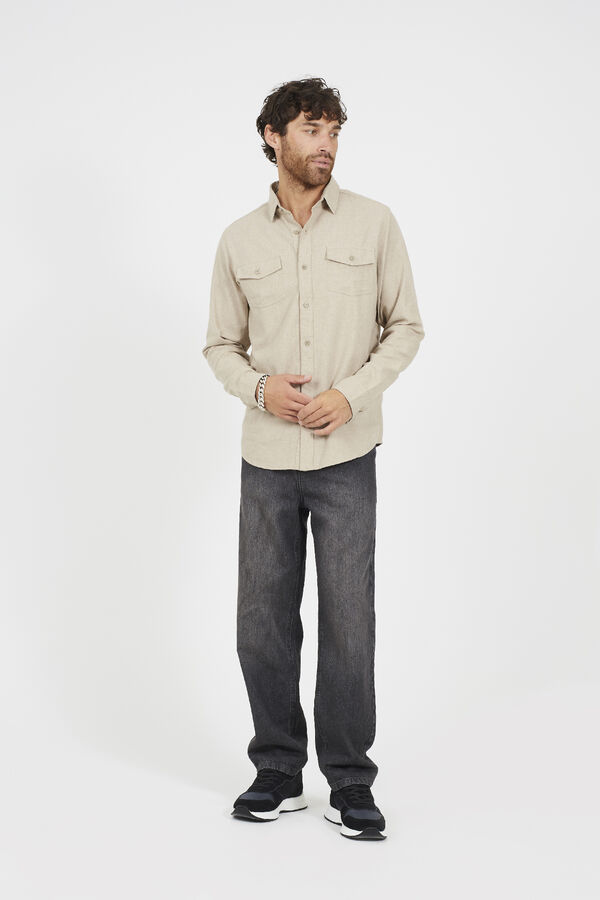 Brave Soul Camisa de manga comprida cru