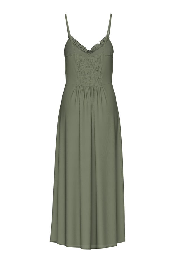 Pieces Vestido longo de al&ccedil;as com decote em bico verde