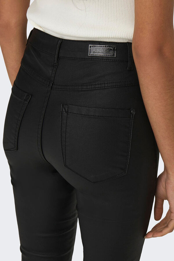 Only Calça skinny com efeito encerado preto