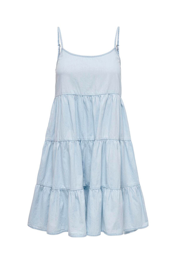 Only Vestido vaquero corto sin mangas azul