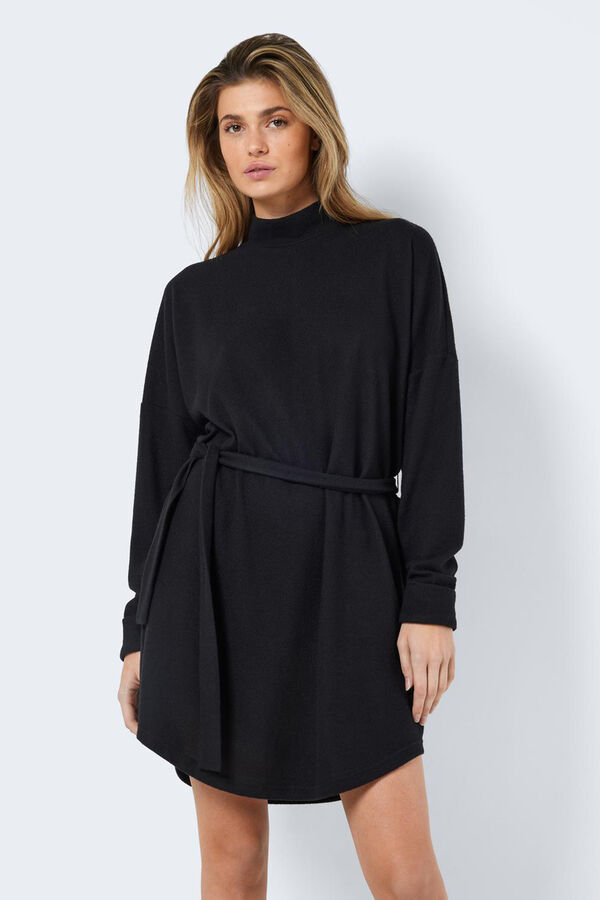 Noisy May Vestido de punto cuello alto negro
