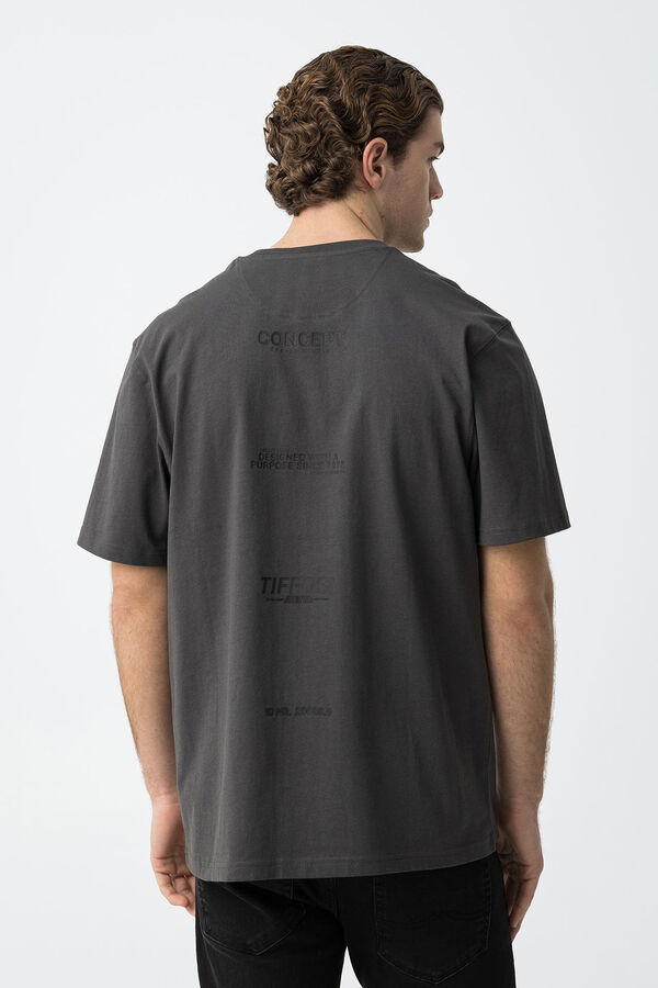 Tiffosi T-shirt estampada  cinzento