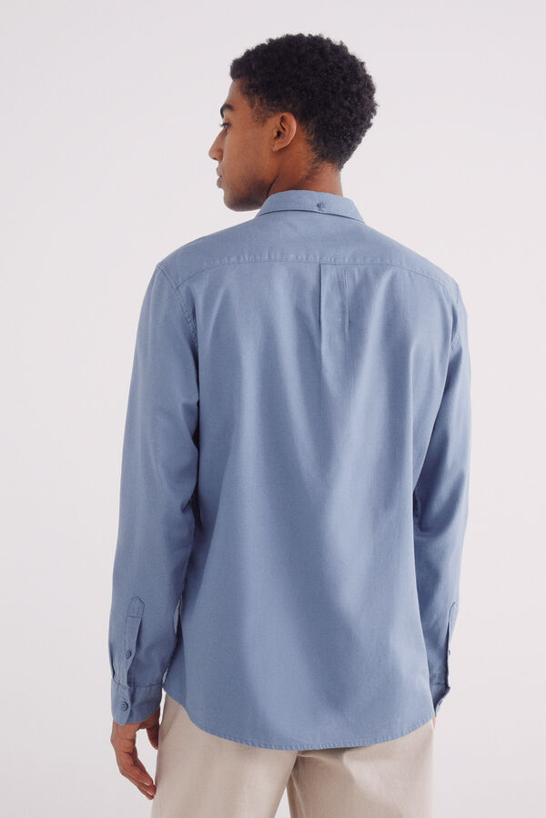 Springfield Camisa estructura tinte en prenda azul