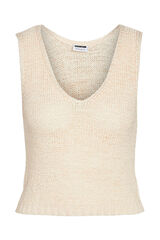 Noisy May Top com gola em bico branco