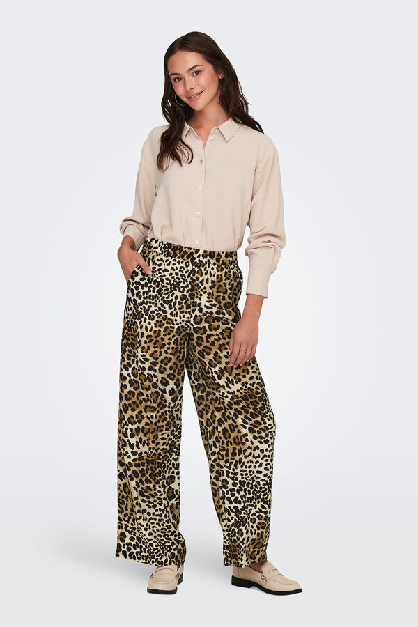 JDY Cal&ccedil;as animal print branco