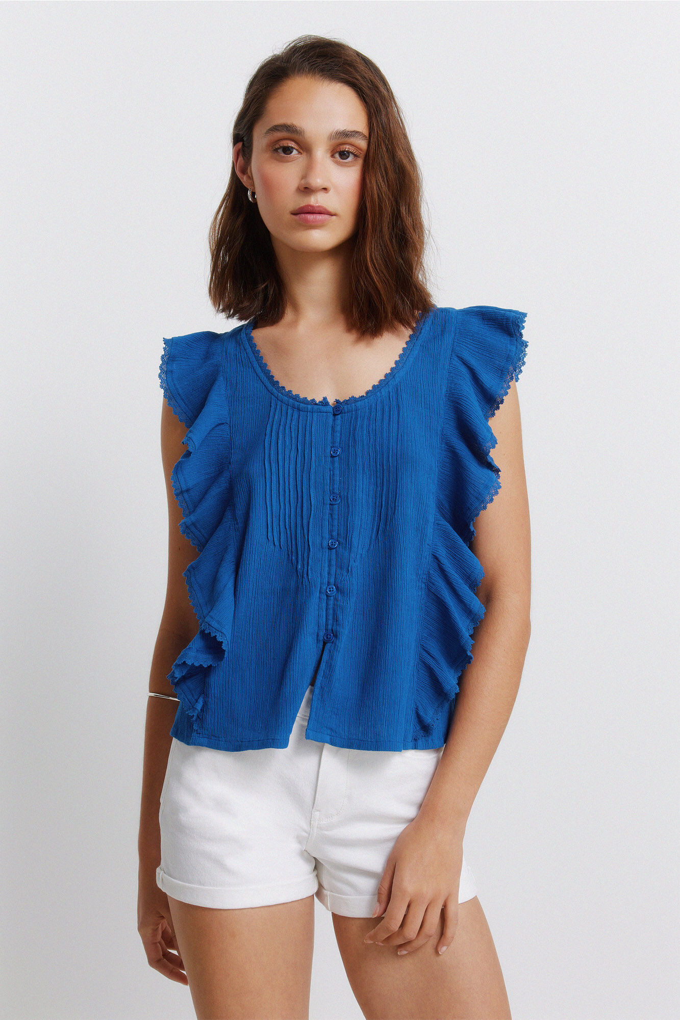 Springfield Blusa rom&aacute;ntica volantes