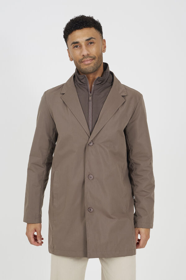 Brave Soul Abrigo con doble capa gris