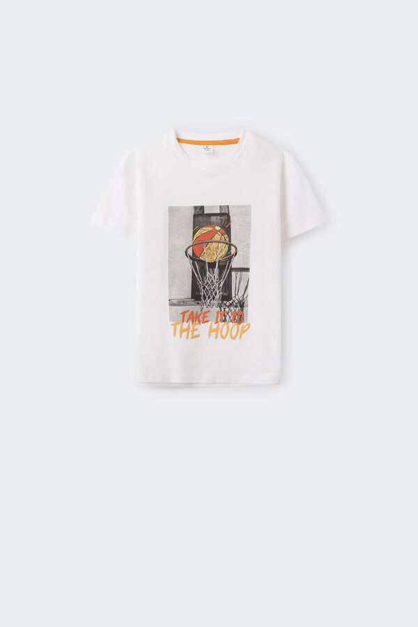 Springfield Camiseta básquet niño marfil