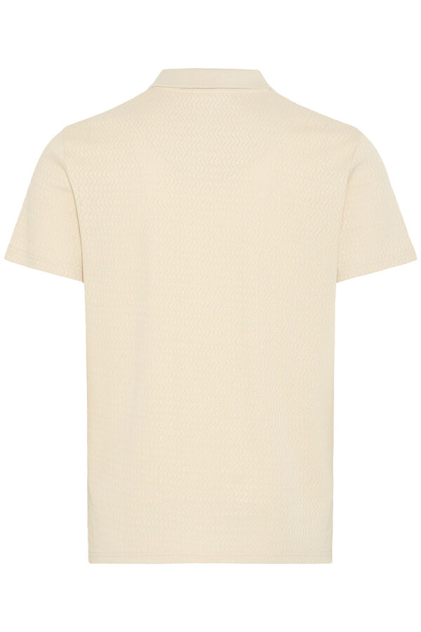 Blend Polo de punto con cuello pico beige