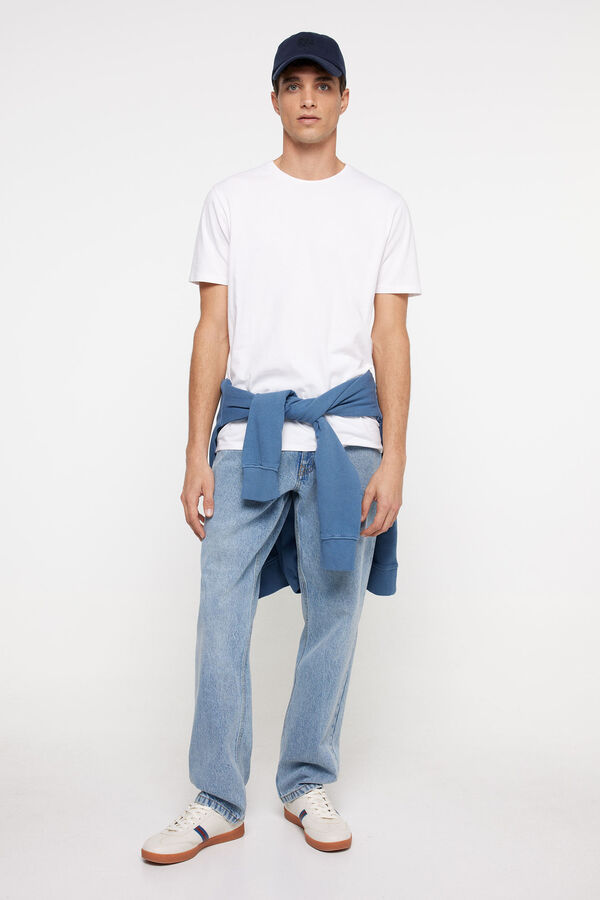 Springfield Camiseta cuello redondo elastan blanco