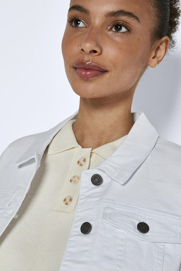 Noisy May Casaco branco denim branco